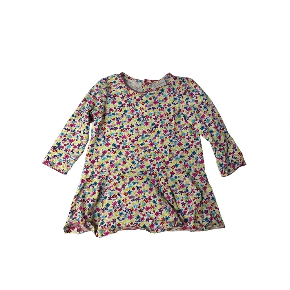 Hanna Andersson Floral‎ Dress Girls 4 (100) Cotton Long Sleeve Twirl